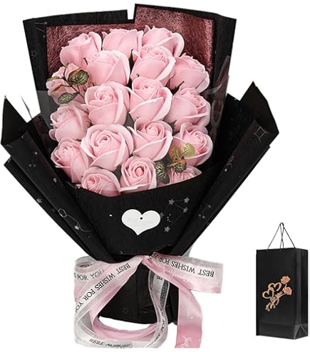 Amazon｜グリッターローズブーケ、ブーケ光沢のあるフェイクローズ